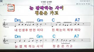 인생은 삼세판/안외현💋노래방, 통기타 , 코드 큰악보,  가라오케, 반주💖Karaoke, Sheet Music, Chord, MR