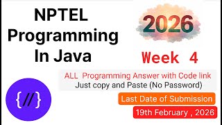 NPTEL Programming in Java Week 4 🔥 All Programming Solutions + Code Link (2026)