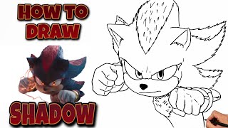 How To Draw SHADOW PUNCHING | Sonic The Hedgehog 3 #drawing #sonic3