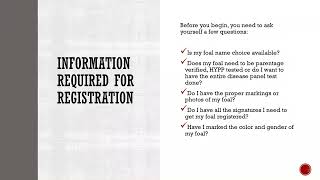 AQHA Registration Application Guide