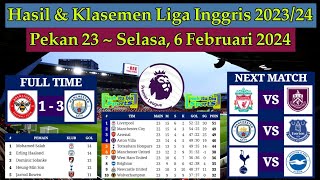 Hasil Liga Inggris Tadi Malam - BRENTFORD vs MANCHESTER CITY - Klasemen EPL 2024 Pekan 23