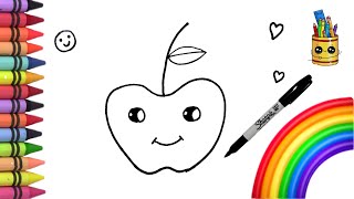 How to Draw An Apple | Apple Drawing Easy Step by Step