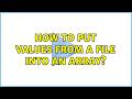 How to put values from a file into an array?