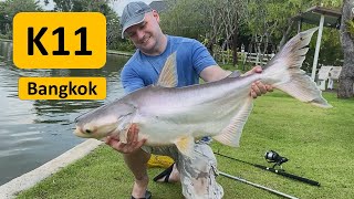 K. 11 Fishing park . Fishing in Thailand Bangkok for carp and catfish. บ่อตกปลา k.11 Fishing Park