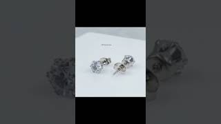 allthatsells Solitaire 6 Mm Round Cut Cz Stainless Steel Ear Stud Pair Earring