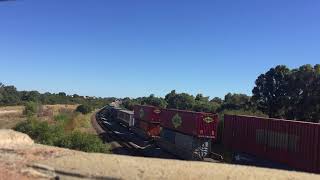 NR117 and NR15 lead 7pm5  from Forrestfield to Melbourne, passing Kalamunda Rd bridge.