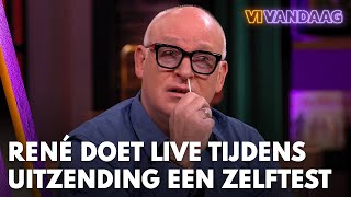 René doet live tijdens uitzending een zelftest | VI VANDAAG