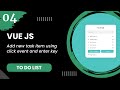 Vue JS #4 - Add new task item using click event and enter key