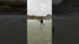 Skating in slush #hockey #shortsfeed #shorts#pondhockey #odr