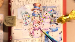 ASMR ☃️White snow village theme☃️ Aesthetic journaling scrapbooking Collage / Vintage stationery