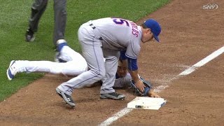 NYM@MIL: Plawecki's throw nabs Flores, call confirmed