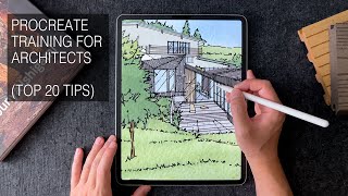Top 20 features using Procreate for architecture - Intermediate tutorial tips