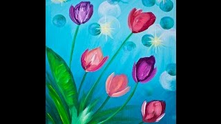 Tulips BEGINNER EASY Acrylic Painting Tutorial | TheArtSherpa
