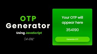 Mini Project 03 | OTP Generator Tutorial Using Html, CSS & JS