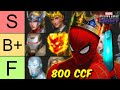 A NEW KING!! BEST 800 CCF Heroes TIER LIST (38 Tier 3) - Marvel Future Fight