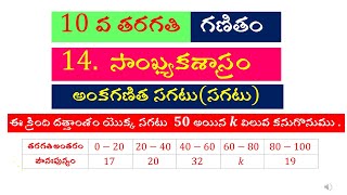 సగటు|  K విలువ  కనుకోవడం సంఖ్యాక శాస్త్రం Find K value  10వ తరగతి గణితం | #satveeracademy