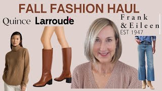 FALL FASHION HAUL | LARROUDÉ BOOTS | FRANK \u0026 EILEEN DENIM, QUINCE SWEATERS and MORE!