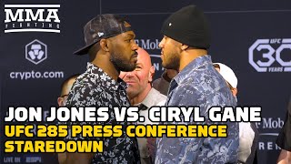 Jon Jones Sizes Up Ciryl Gane In Press Conference Staredown | UFC 285 | MMA Fighting