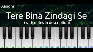 Tere Bina Zindagi Se (Aandhi) | Easy Piano Tutorial with Notes | Perfect Piano