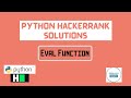 Learn Python | Eval function | Hackerrank Python Solution