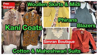 Kashmiri Phiran, Kani Coats, woollen Skirts, Midi dress, Poncho, Blazers, Fancy Suits | Shwetadhiraj