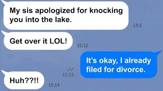 【Apple】I got pushed into the lake by my SIL at my wedding. My groom took her side, AGAIN. Bye creep!