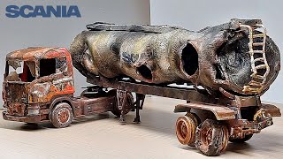 Destroyed SCANIA fuel truck | Restoration Abandoned semi trailer