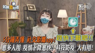 5分鐘弄懂 社交距離app! 愈多人用 疫情下降愈快! 科技防疫 大有用!【 如果云知道 鄭凱云 】｜TVBS新聞 @tvbshealth20