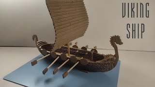 DIY cardboard Viking ship.Detailed instructions can be found at the address in the video description