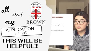 ALL about my BROWN University ED Application (Trust me you will find something helpful here)