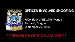 Portland Police Officer Involved Shooting on September 26, 2024