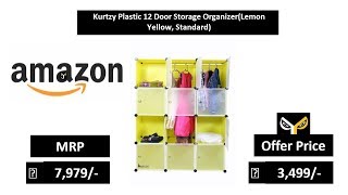 Kurtzy Plastic 12 Door Storage Organizer(Lemon Yellow, Standard)