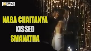 Naga Chaitanya Kissing Samantha at Engagement Ceremony - Filmyfocus.com