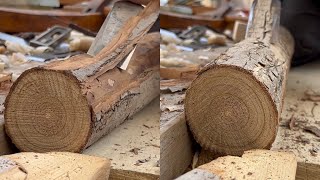 Wood peeling and cutting｜Cut wood🔨ASMR｜Wood carving｜#Kevin's Wood