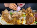 ASMR EATING MUTTON KEEMA CURRY,SPICY WHOLE CHICKEN CURRY,EXTRA GRAVY,RICE AND SALAD FOOD VIDEO