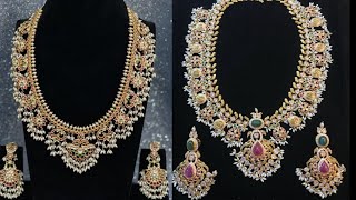 #Latest gold gutta pusalu long haram designs/#guttapusalu haram collection/#22k gold jewellery/