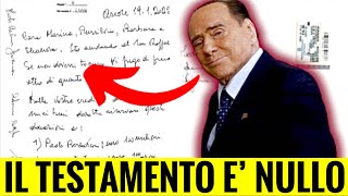 BERLUSCONI NULLO IL TESTAMENTO: ARRIVA LA NUOVA CLAMOROSA IPOTESI