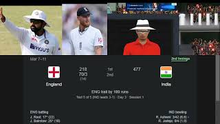 Live India vs England 5th Test  | IND vs ENG 5th Test Live Scores #indvseng #cricket