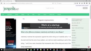 What is the difference between matches() and find() in Java Regex? | javapedia.net
