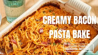 HOW TO MAKE CREAMY BACON PASTA BAKE | YUM ANYTIME RECIPES