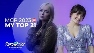 🇳🇴 Melodi Grand Prix 2023: My Top 21 (Norway Eurovision)