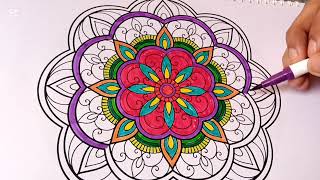 How to color Mandala? Relaxing color #therapy #relaxingarttherapy #colouringformindfulness #coloring