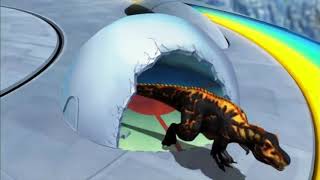 Dinosaur king black T-rex VS All Dinosaurs (eng)