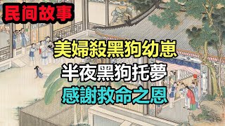 民間故事合集：美婦殺黑狗幼崽，半夜黑狗托夢，感謝救命之恩