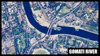 Gomati River aerial tour virtual journey