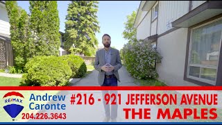 SOLD - 216-921 Jefferson Ave - The Maples - Winnipeg Real Estate