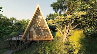 3-STORY 1, ULTRA-MODERN A-FRAME CABIN!