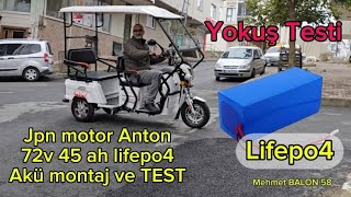 Japon anton elektrikli moped Lifepo4 akü montaj ve testi