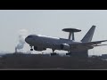 e 767 awacs 早期警戒管制機が2回ﾀｯﾁ＆ｺﾞｰをして行きました。小牧基地