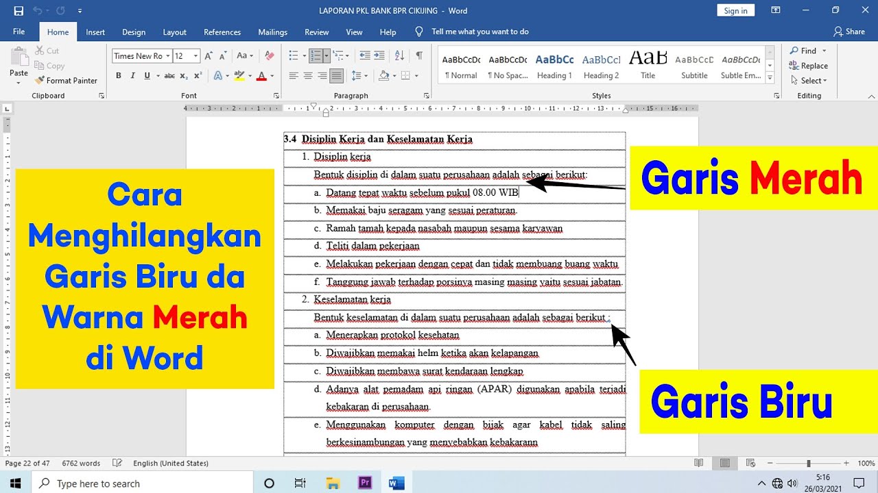 Cara Menghilangkan Garis Warna Merah, Hijau Dan Biru Di Microsoft Word ...